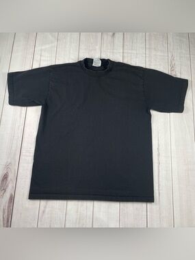 Vintage Pro Club T Shirt Mens L Black Crew Blank Tee Heavyweight Made in USA 90s